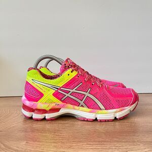 Asics Kids Sneakers - Pink and Yellow big girl 6 women’s 8 (used, no box)